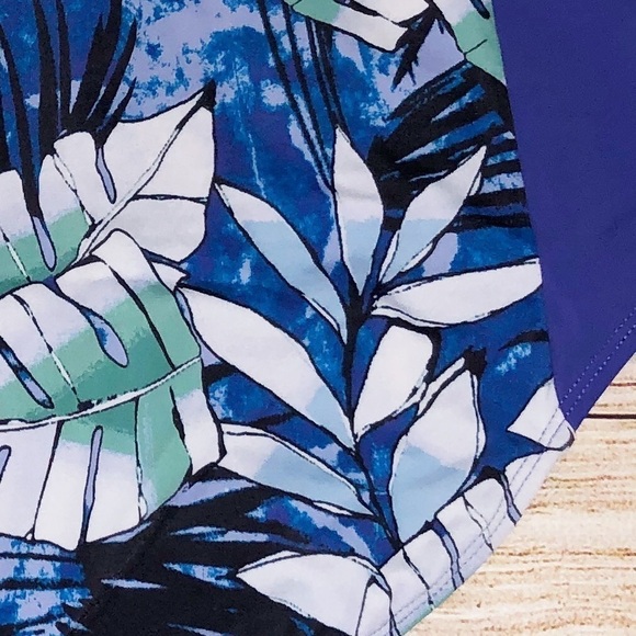 NWT Swimsuits for All Blue and Green Tropical High Waist Bikini Bottom Size 24 - Picture 4 of 9